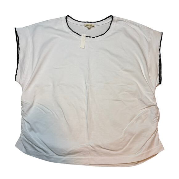 Madewell White Cinched Muscle Tee XXL NWT Cotton Tencel Crewneck Top - Picture 6 of 9
